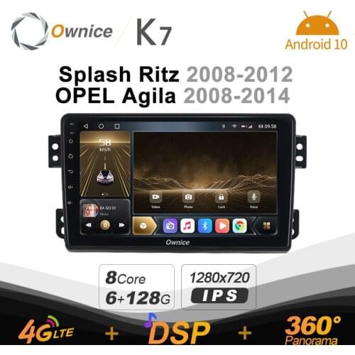 K7 Ownice 6G+128G Android 10.0 Car Radio For SUZUKI Splash Ritz 2008-2012 Multimedia Audio 4G LTE GPS Navi 360 BT 5.0 Carplay