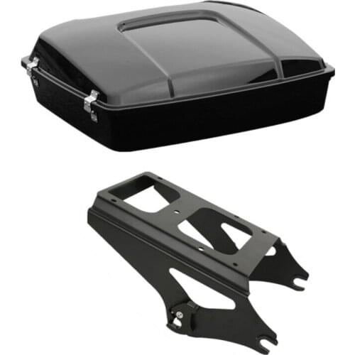 Motorcycle Razor Trunk w/ Two Up Mounting Rack For Harley Electra Glide Tour Pak FLHR Road King FLHR 2009-2013