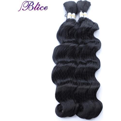 Blice Synthetic Hair Bundles 18''-24'' Pure Color Bundles Bulk Crochet Deep Wave Synthetic Hair Extensions For Women