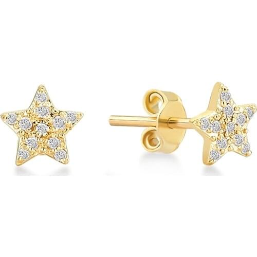 Womens Gold 14 Set With Diamonds Star Earrings For Women Extraordinary Earrings Jewelry