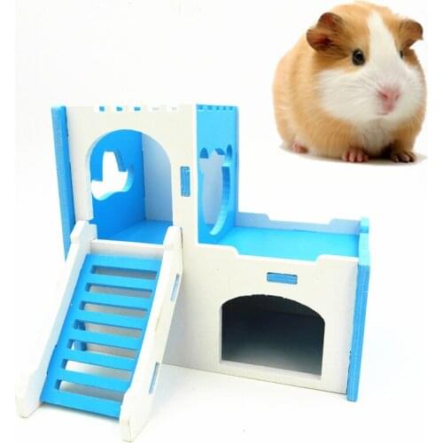 Hamster Small Animal Sleeping House Nest Cage Hamster Mouse Rat House with Climbing Ladder Viewing Deck Small Animal Toys