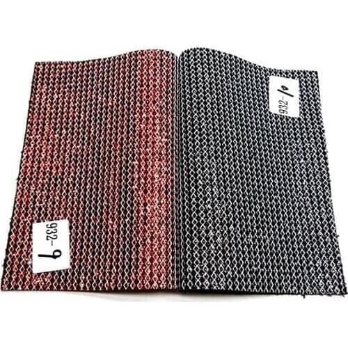 Special Grid Design Dark Colors Chunky Glitter Faux Leather Fabric Sheet Twill Backing for Shoes/Bag/Decoration/DIY Accessories