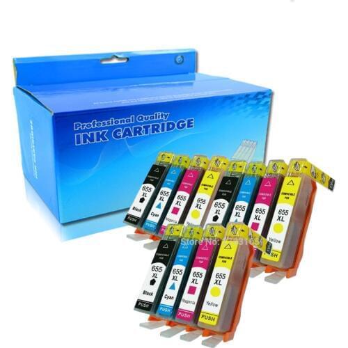12Pack compatible printer ink cartridges for hp 655 ink cartridge for hp Deskjet Ink Advantage 3525 4615 4625 5525 6520 6525 ink