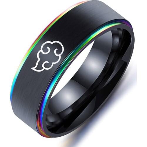 Anime Cosplay Cloud Rings Japanese Style Animation Cosplay Ring Stainless Steel Jewelry Titanium Steel Mens Rings