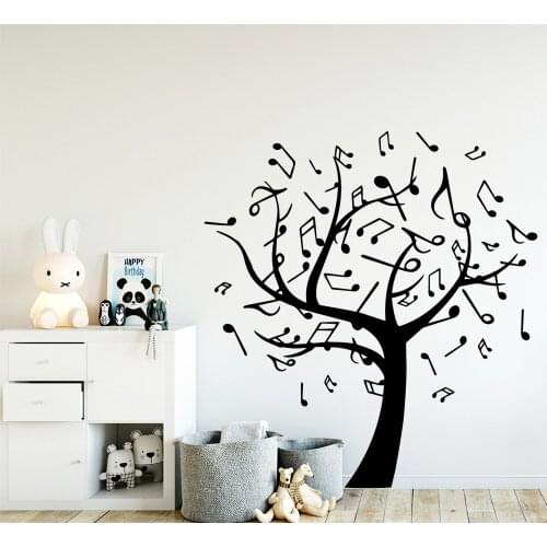 Lovely music tree Wallpaper Home Decoration Wall Sticker For Kids Room Decoration Vinyl Art Decal naklejki na sciane