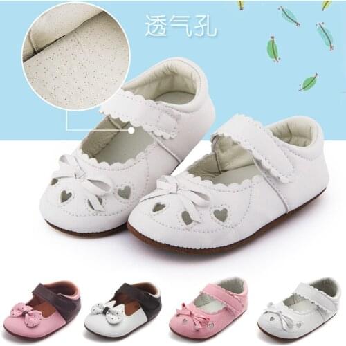 New Newborn Infant Baby Girls Crib Shoes Soft Sole Anti-slip Sneakers Bowknot Shoes Girl Baby Sandals Flat Shoes