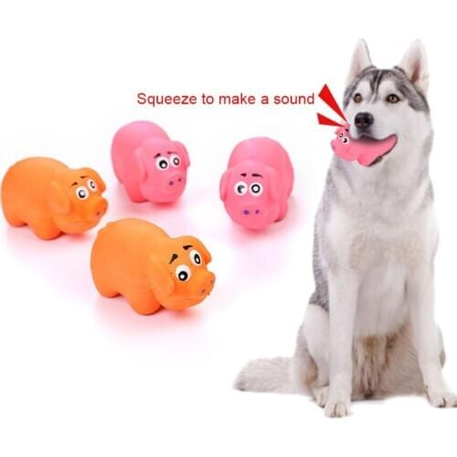 Pet Dog Molar Teeth Latex Toys Cute Funny Pig Shape Pets Supplies Animal Shape Rubber Queaky Sound Toy Dog