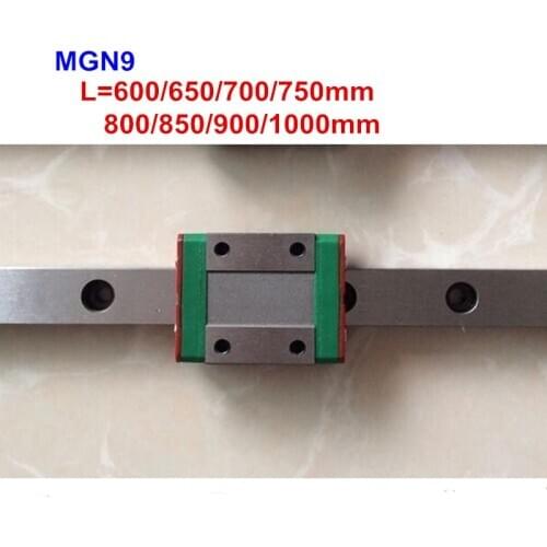 MGN9 linear rail guide 600mm 650mm 700mm 750mm 800mm 1000mm + MGN9 C or MGN9 H carriage for 3d printer