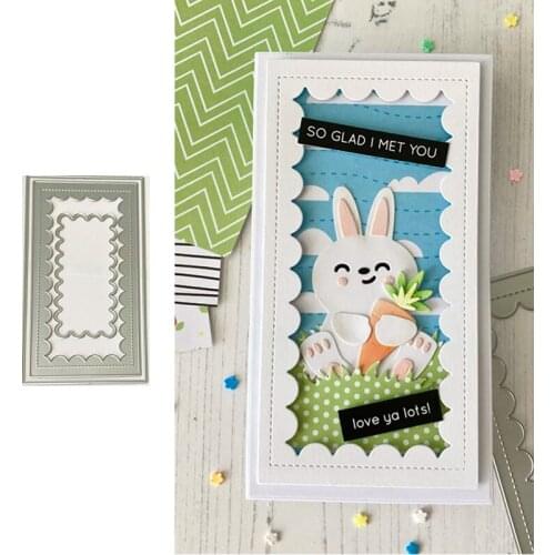 Mini Slimline Scalloped Dies Cutting Dies Scrapbook Diary Decoration Stencil Embossing Template DIY Greeting Card Handmade 2021