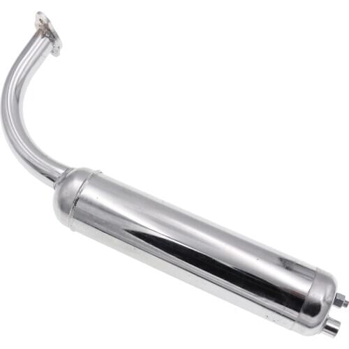 Motorcycle Chrome Muffler Exhaust For 2-Stroke 49cc 60cc 66cc 80cc Motorized Bicycle Bike