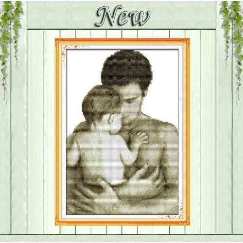 Paternal love,11CT Pattern on the canvas DMC 14CT Cross Stitch kits,needlework full embroidery for Sets,Dad and Baby Home Decor
