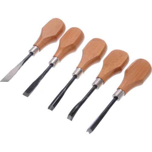 Professional Wood Carving Hand Chisels Tools 5Pcs /Set Woodworking Gouges For Wooden crafts Making Instrument Hand Tools