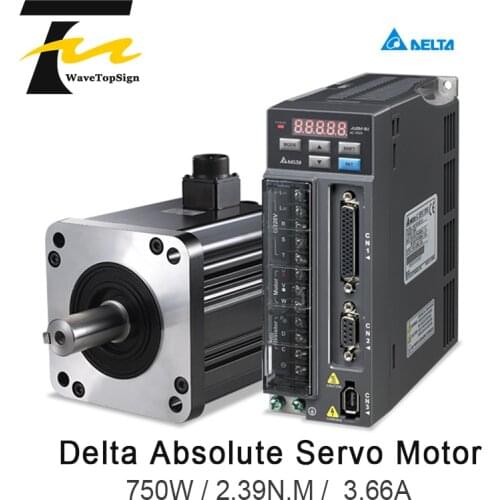 Delta Absolute Servo Motor 750W B2 Series ASD-B2-0721-B+ECMA-CA0907RS+3M Wire 2.39N.M 3.66A Use For rautomated industry