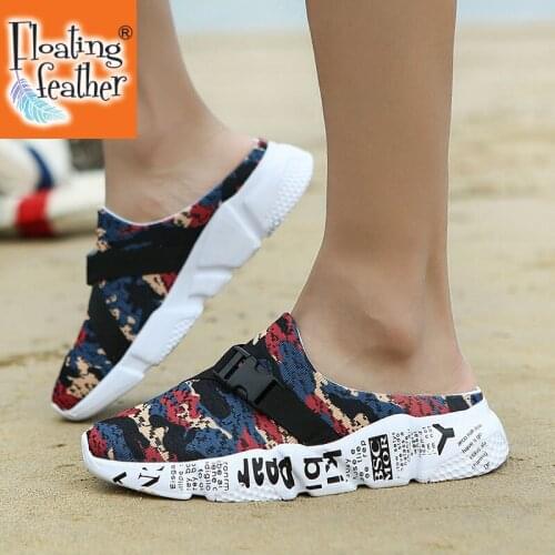 Large Size Men Slippers High Quality Summer Breathable Outdoor Mens Half Slippers Camo Fashion Trend Shoes Sport Sandals Male