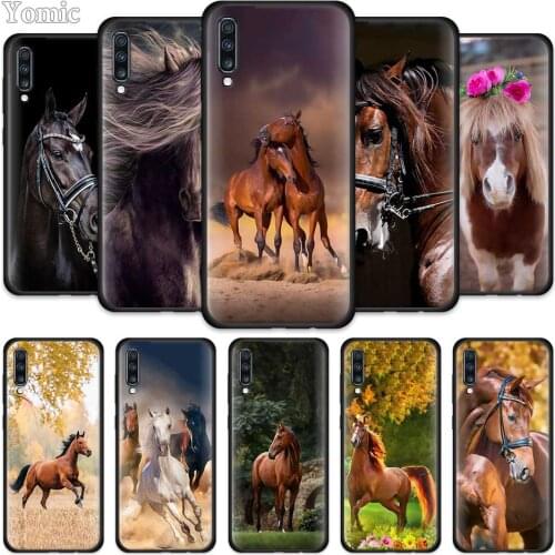 Horse Animal Silicone TPU Cases for Samsung Galaxy A50 A51 A40 A70 A71 A20 A30 S A20e A80 A Quantum Soft Black Phone Cover Shell