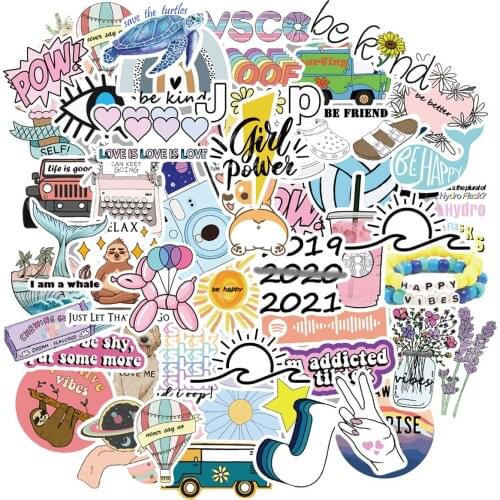 10/50PCS Cartoon Vsco Girls Stickers For Laptop Guitar Luggage Skateboard Waterproof Sticker Decal Kid Toys