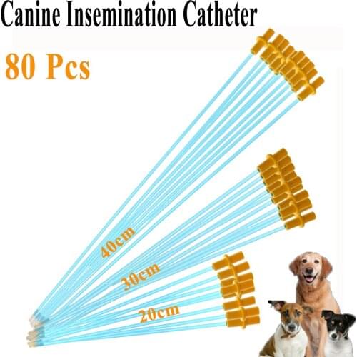 80PCS Disposable Pet Dog Artificial Insemination Vas Deferens Pipe Canine Sperm Injection Semen Deposition Tube For Bulldog