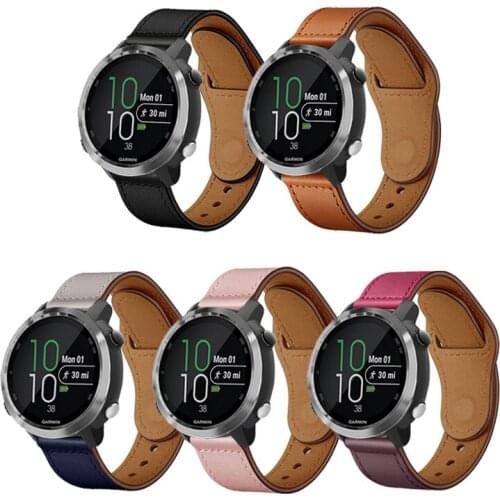 Quality Leather Watch Band Strap for Garmin Forerunner 245 245M 645 645M Smart Watch Repleacement Wrist band for Venu SQ strap