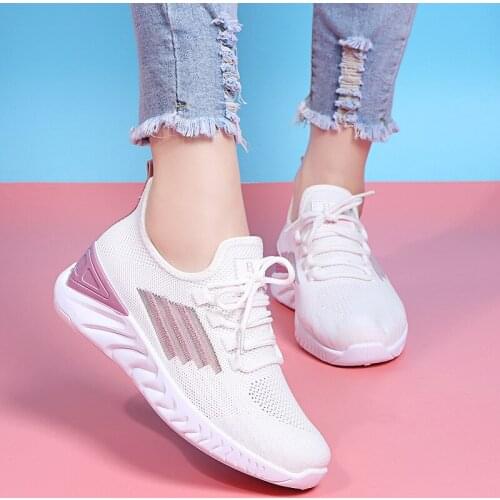 Autumn New Style Flat Casual Shoes Women 202 Fashion Breathable Mesh Womens Single Shoes Thick-soled Trendy Sneakers Women