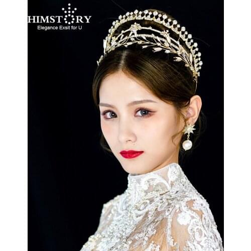 Himstory Fashion Bridal Rhinestones Crown Detachable Multifunctional Hair Accessories Queen Headdress Wedding Hairwear