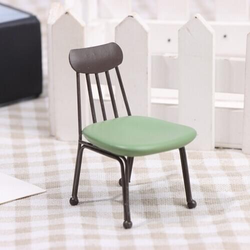 1PC 1:12 Dollhouse Miniature Iron Chair Model For Dolls House Furniture Mini Chair Toys For Children