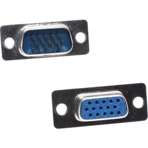 10Pcs DB15 Pin Male/Female Welded Connector VGA plug serial port DB15 adapter 3 row foot