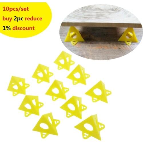 10pcs/Set Woodworking Accessories Wood work Tools Painters Pyramid Stands Paint Tool Triangle Paint Pads Feet Yellow