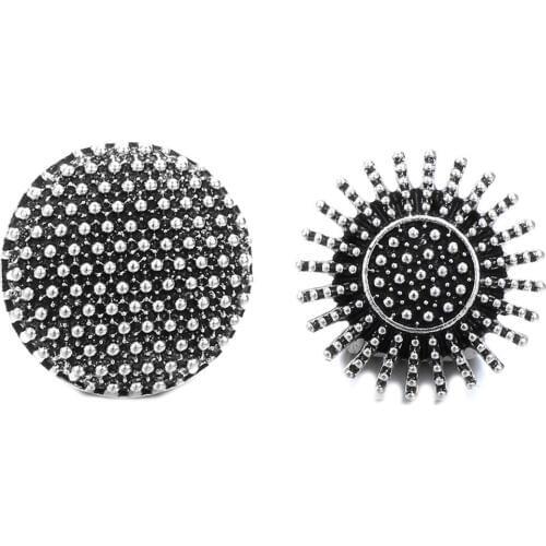 10pcs/lot New Snap Jewelry Vintage Metal Punk Skull Charms 20mm 18mm Snap Buttons Fit Snap Bracelet Bangle Men Jewelry