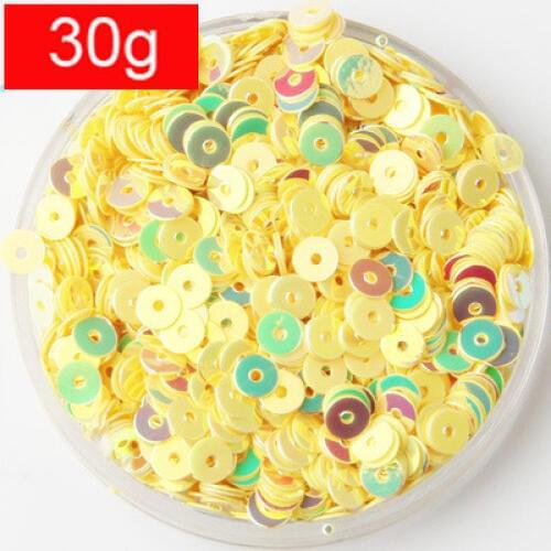 30g 4mm Gold Brilliant Color Sequins Multi-colored Round Pailletten Glitter DIY Accessories High Quality Yellow