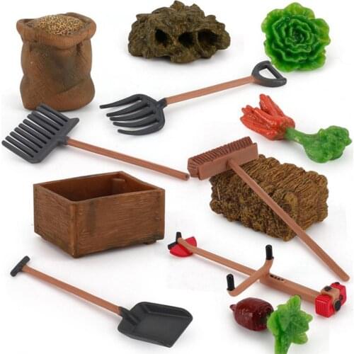 7/13Pcs Miniature Toy Simulation Educational PVC Gardening Tools Model Toy Kids Educational Toys for Children Gifts
