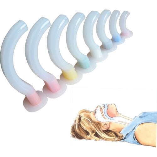 8 pcs/Pack Mouth Oral Airway Tube Throat Blockage Problem Solve White Coded Home Health Care First Aid For Patients