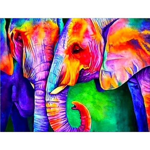 DIY 5D diamond painting colorful elephant picture design diamond embroidery cross stitch rhinestone mosaic home decoration