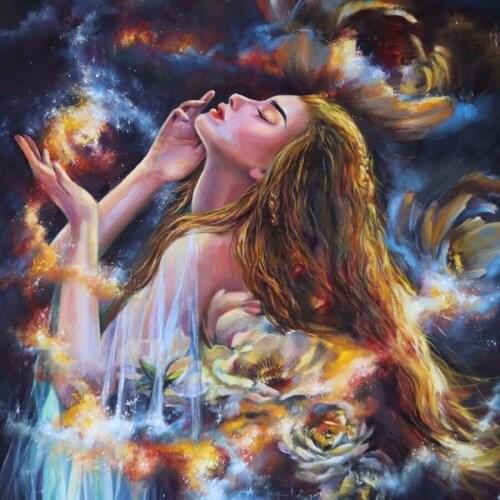 Diamond embroidery hummingbird flower iris fantasy woman cross stitch DIY diamond painting sale European style sexy beauty pictu