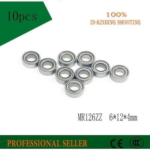 Free Shipping 10Pcs High Quality MR126ZZ L-1260ZZ 6x12x4 mm Deep Groove Ball Bearing MR126 ZZ MR126-2Z ABEC-3 P6