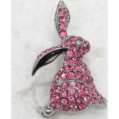 Brooch Rose Rhinestone Bunny Easter Pin brooches C184 J