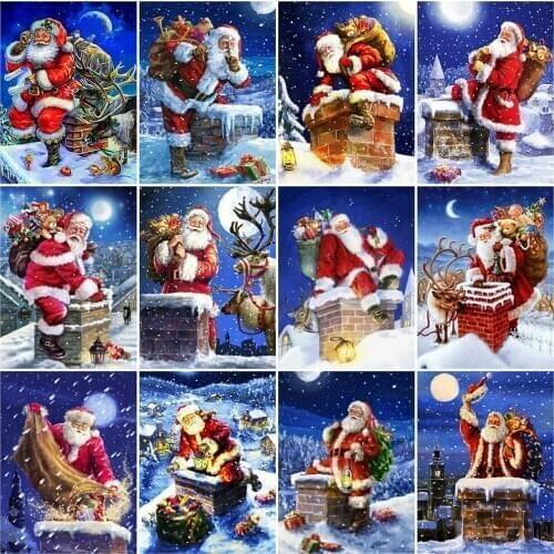 Evershine Diamond Embroidery Cartoon Full Square 5D DIY Diamond Painting Santa Claus Craft Kit Needlework Christmas Decorations