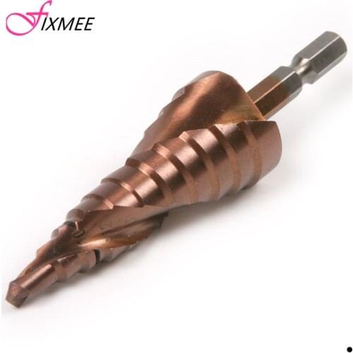 Fixmee 6MM-24MM HSS-Co Spiral Groove Hex Shank Step Drill Bits Cut Cutter Tool Kit