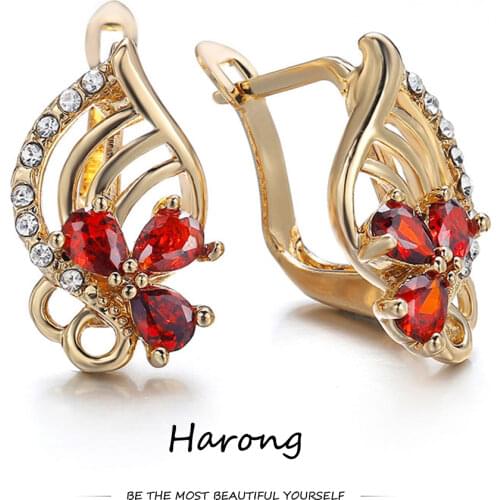 4 Style Exquisite Crystal Zircon Stud Earrings Red Green Quality Aesthetic Flash Earrings For Woman Luxury Jewelry Accessories