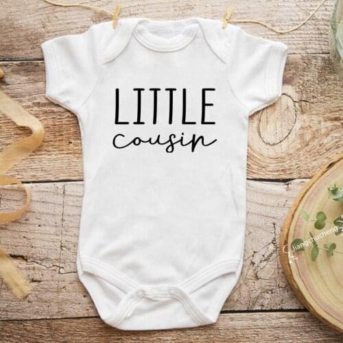 Newbron Baby Bodysuits Little Cousin Printed Cotton Infant Boys Girls Rompers Onesies Summer Toddler Outifts Baby Shower Gifts