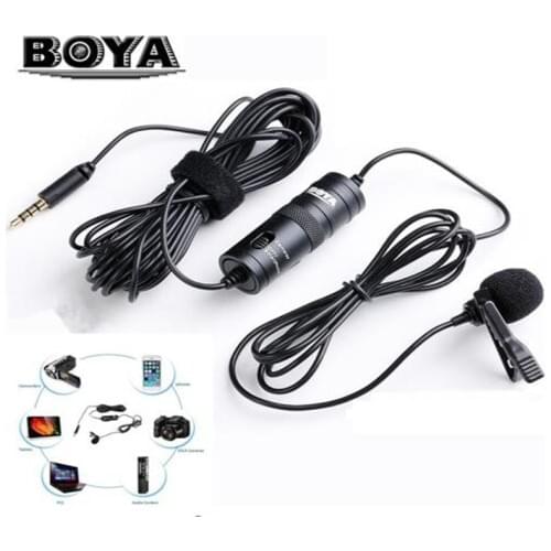 Lavalier Microphone BOYA BY-M1 6M Condenser Microphone BY-M1DM Live Video Mic Recorder for Smartphone DSLR Camcorder Computer