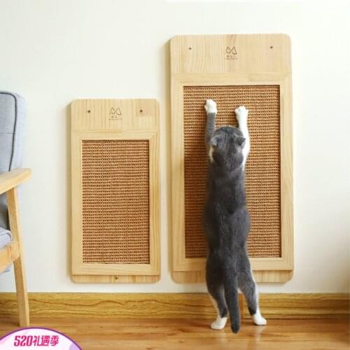 Cat wood Scratch Board Cat Wall-mounted Scratcher Pad Kitten Scratching Sisal mat Furniture Sofa Claw Protector Pads