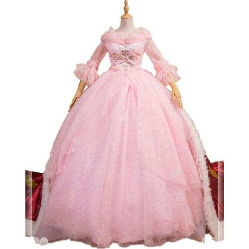 Code Geass Nunnally Vi Britannia Pink Dress Uniforms Cosplay Costume Free Shipping F