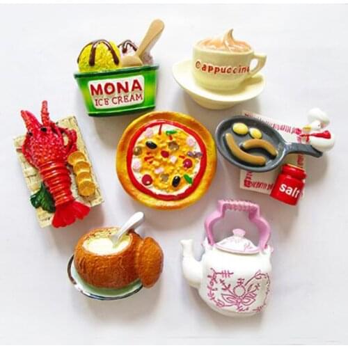 Creative Cartoon Fridge Magnet Simulation Food Bread Vegetable Stereo Resin Magnetic Fridge Magnet