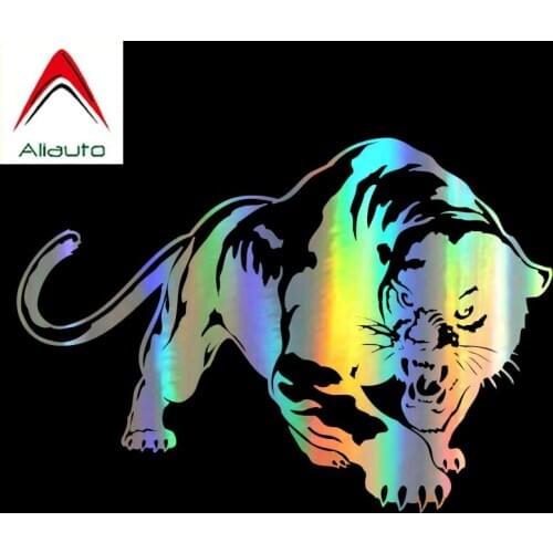 Aliauto Cool Car Sticker Wild Panther Hunting Accessories Personality Laser Vinyl Decal for Megane 2 Lada Toyota Golf,19cm*14cm