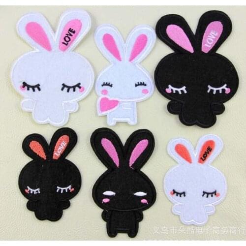 Embroidered Lovely Pink Black Cat Kitten Clothes Patch For Girls Boys