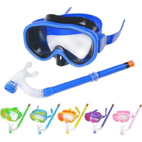 Swimming goggles mask snorkeling children diving goggles + breathing tube set PVC diving mask set anti-fog swimming goggles