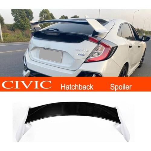 Suitable for Honda 10th Civic Hatchback 2016 2017 2018 2019 2020 2021 Spoiler ABS Plastic 3PCS/set Car Roof Top Wing Spoiler