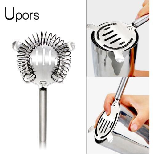 UPORS Professional Cocktail Strainer Stainless Steel Bar Cocktail Shaker Wire Mixed Ice Strainer Bartender Tools Bar Accessories