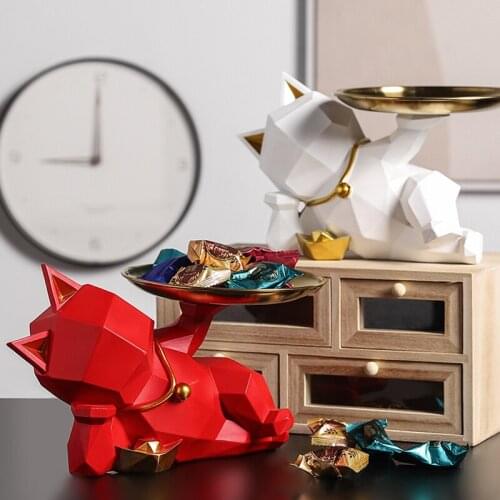Simple and light luxury modern lucky cat tray porch key storage decoration home living room office desktop decorations