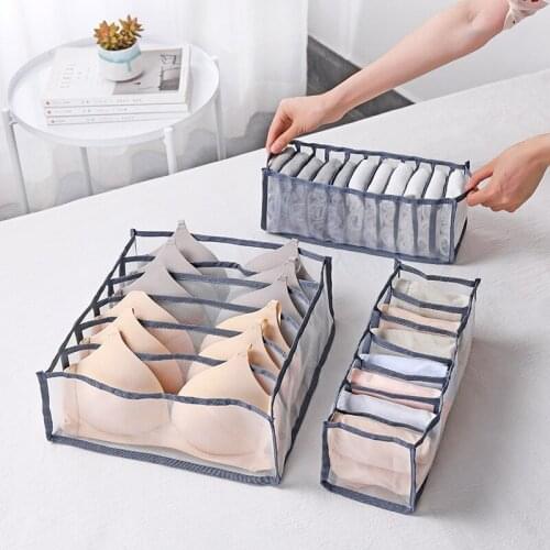 6 Compartments Foldable Underwear Drawer Organizers Dividers Dresser Clothes Storage Organizer Box Bras Scarves Ties Socks Boxes